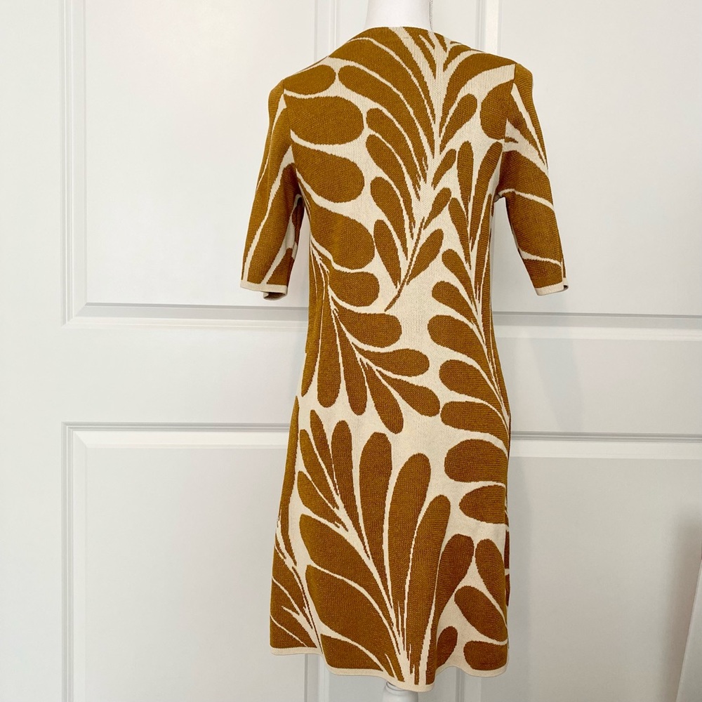 NWOT Ann Taylor Paisley Knit Gold Mini - Picture 4 of 4